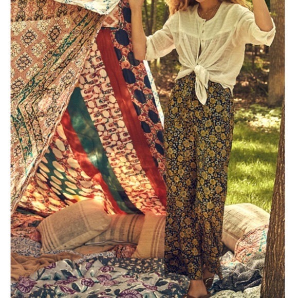 Anthropologie Lost + Wander Sunburt Wide Leg Pants - Picture 2 of 5